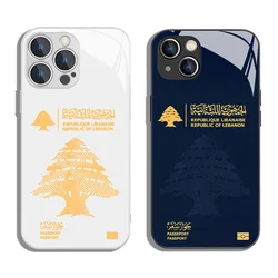 Lebanon Passport Metallic-Color Phone Case For iPhone X XR XS 16 15 14 13 12 Mini 11 Pro Max 7 8 SE20 Plus Glass Hard Cover