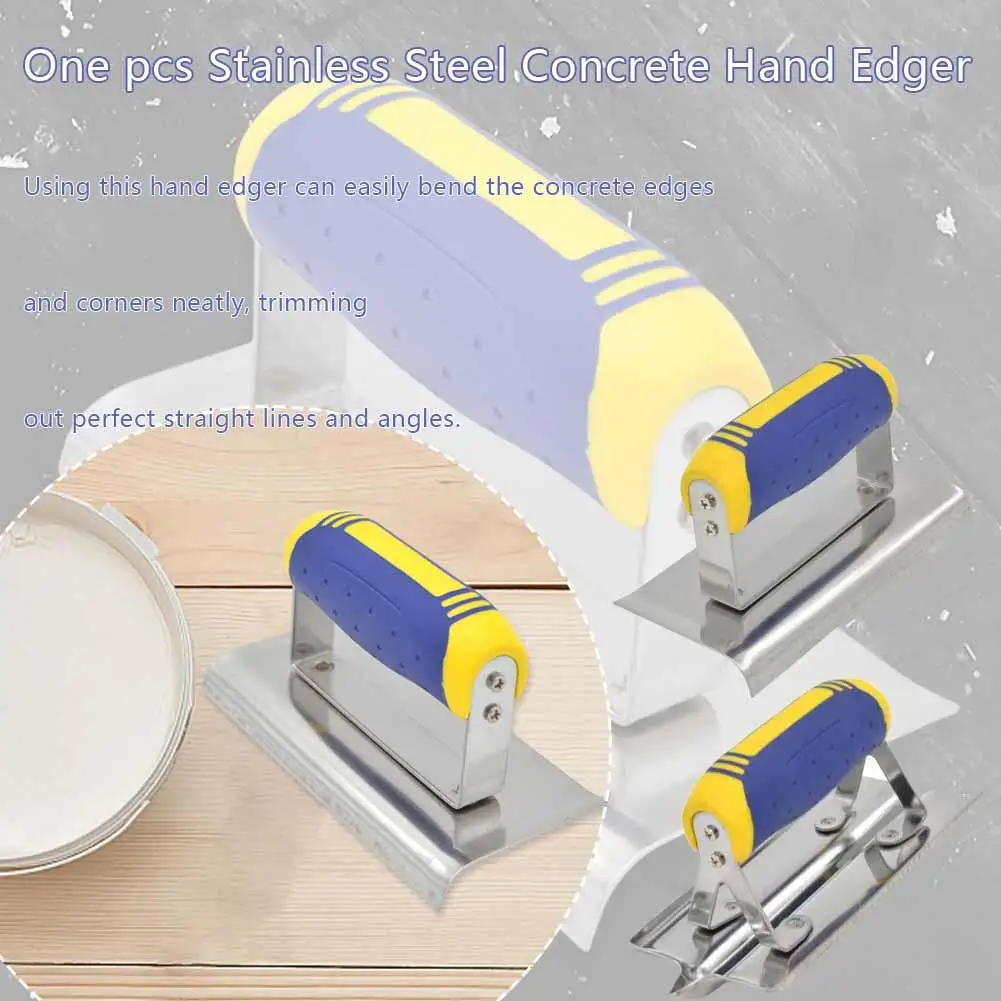 Stainless Steel Concrete Hand Edger Unique Construction And Construction Edge Radiused Curved Ends Tool No Rivets Design A3R4