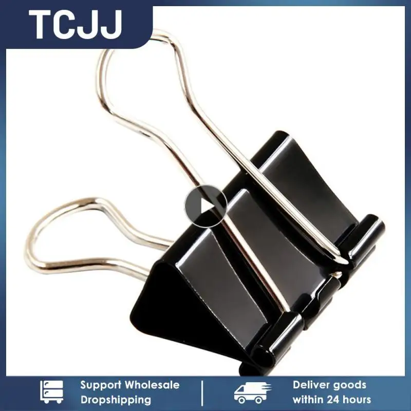 

pieces/Lot Black Metal Binder Clips 15/19/25/32/41/51mm Notes Letter Paper Clip Office Supplies Binding Securing clip Product