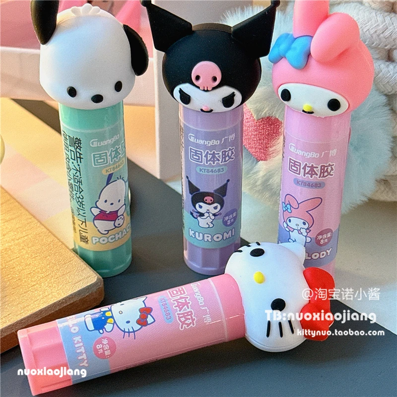 Kawaii Kuromi Melody Cinnamoroll Cartoon Solid Glue Stick Anime Kt Cat Strong Adhesives for Student Stationery School Supplies