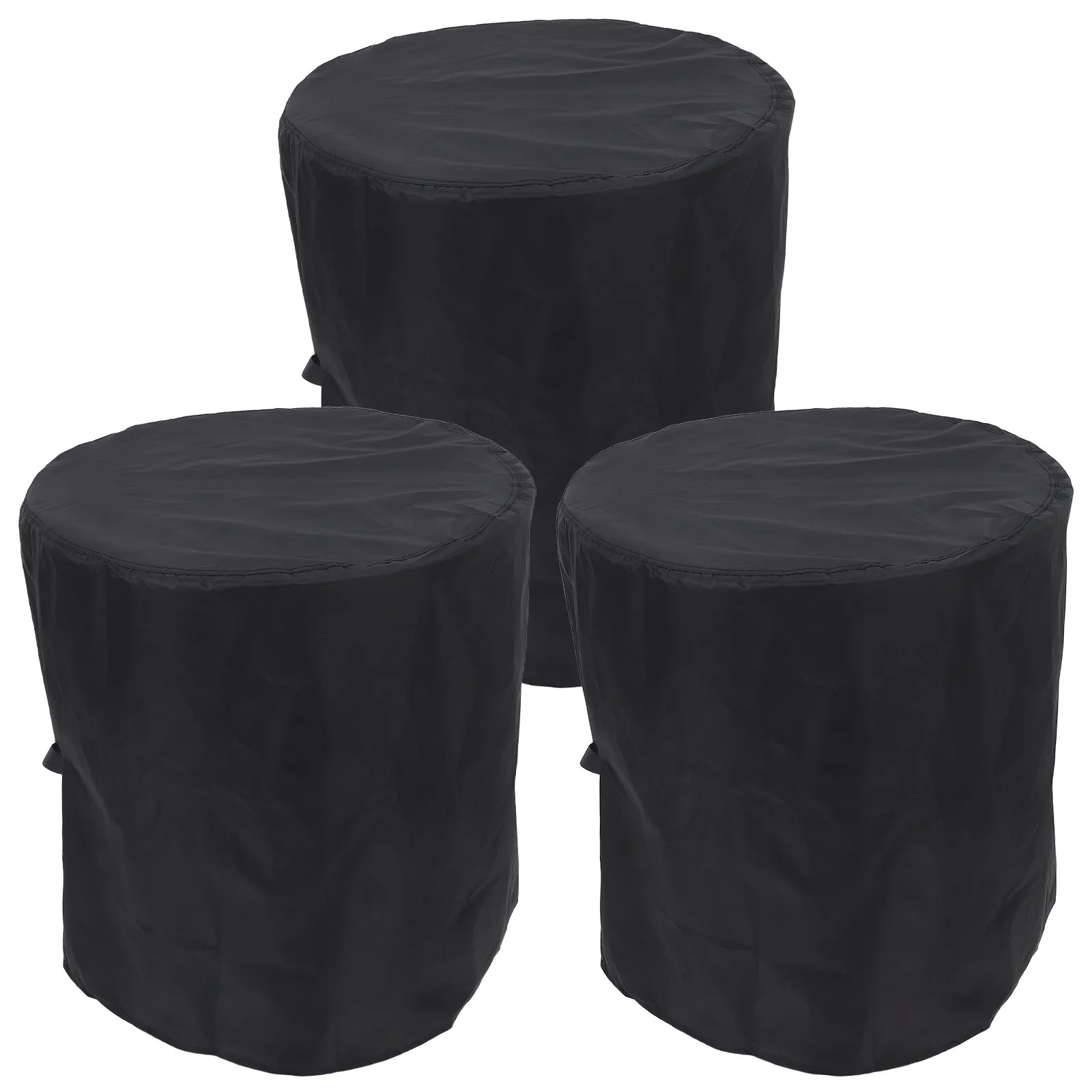 3Pcs Waterproof Drum Cover for 55 Gallon Barrel 210D Oxford Cloth Protective Rain Barrel Cover with Drawstring for Outdoor Water