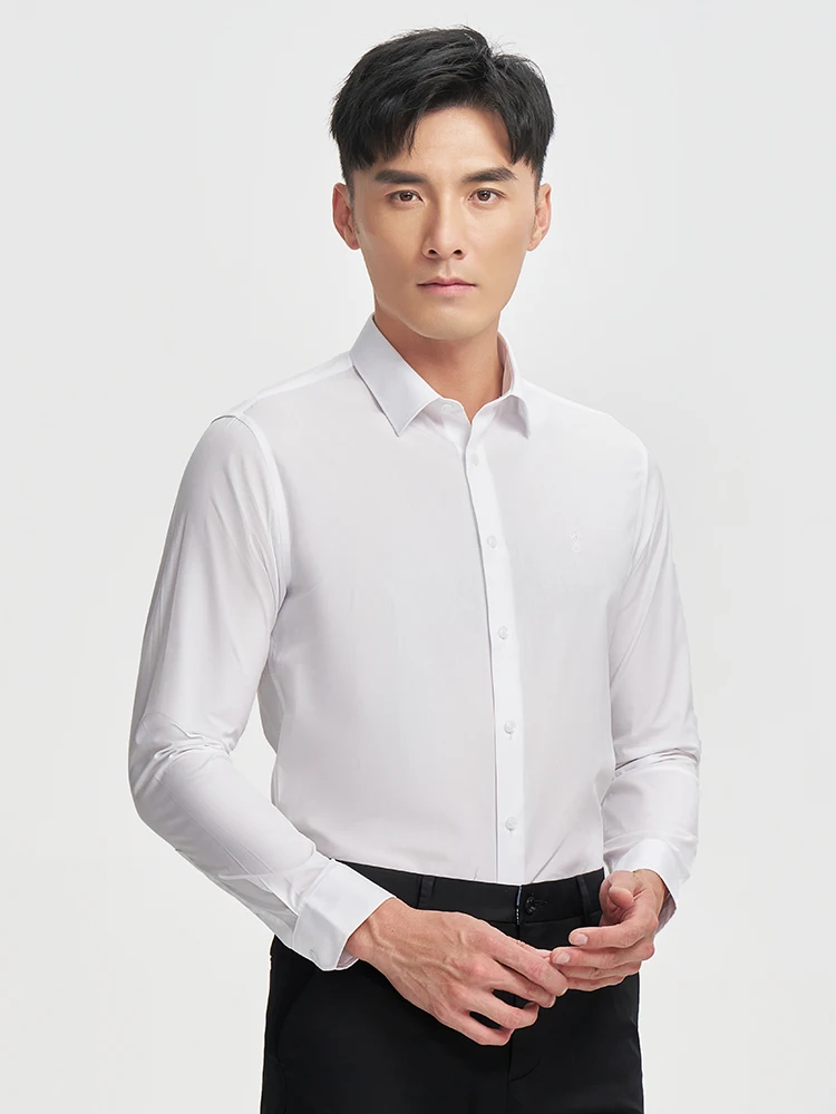 Talent Men's White Long-Sleeved Shirt for Men