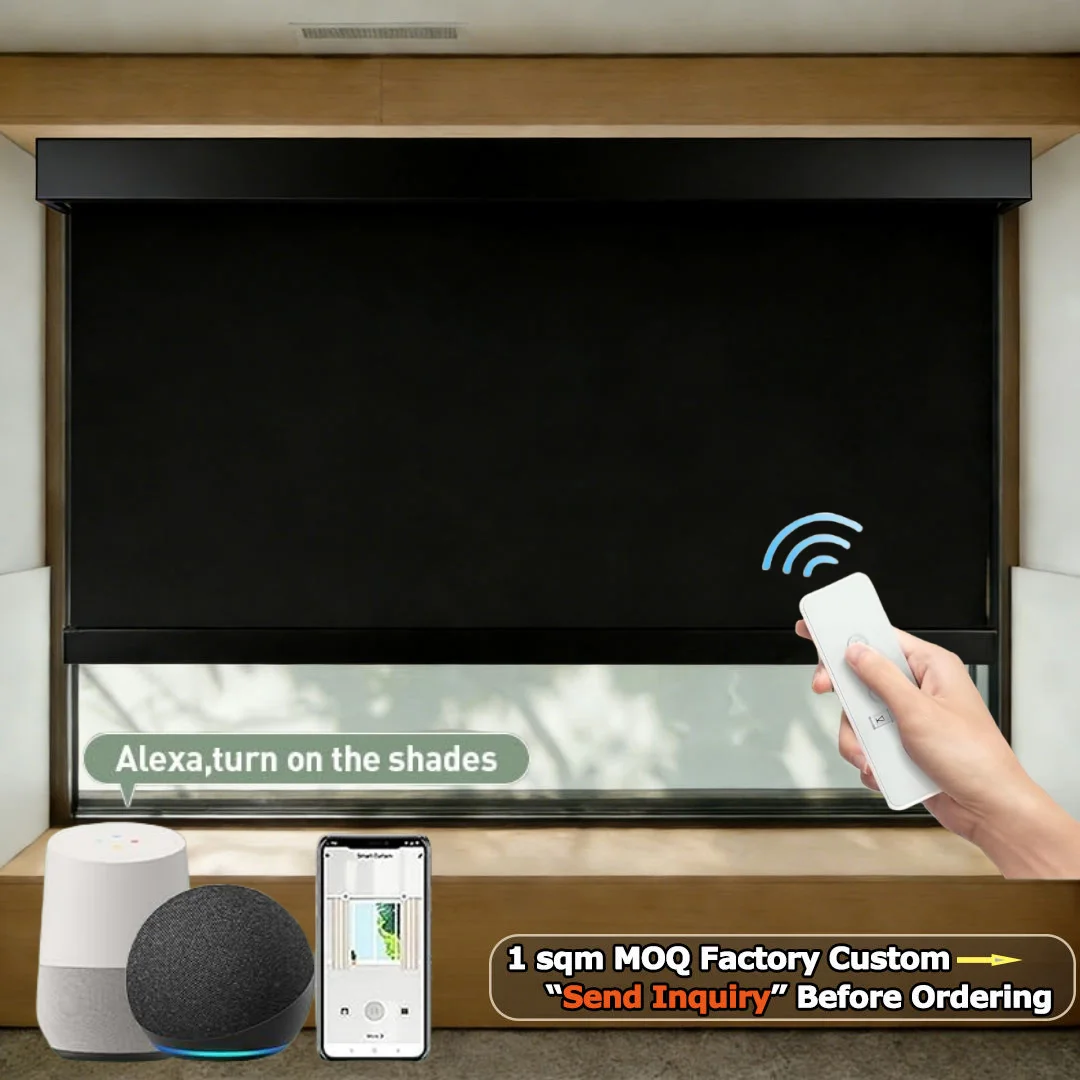 Smart Zigbee Roller Blind Custom Size Blackout Blinds WiFi Electric Motorized Shade Tuya App Control for Window