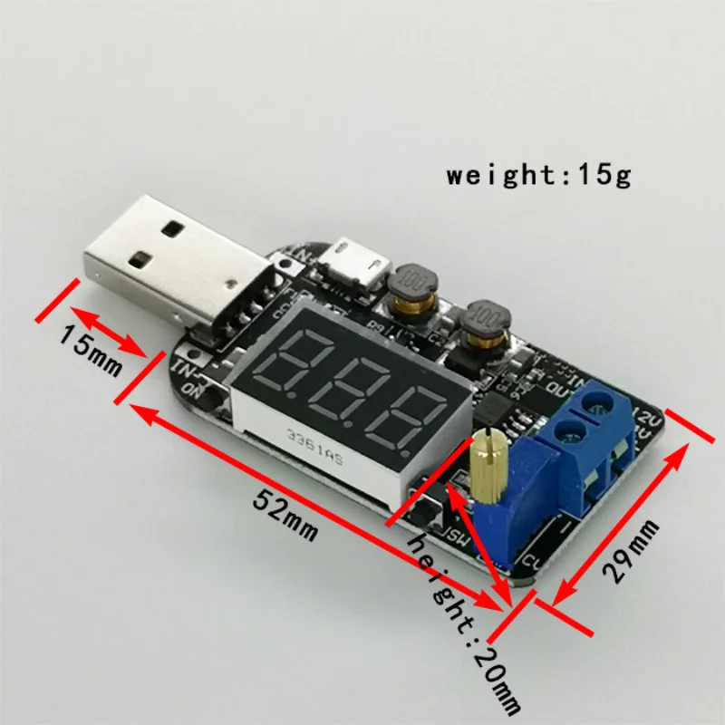 مع التيار USB قابل للتعديل باك دفعة امدادات الطاقة الجهد وحدة منظم الفولتية 5 فولت إلى 3.3 فولت 9 فولت 12 فولت 18V24V DPL