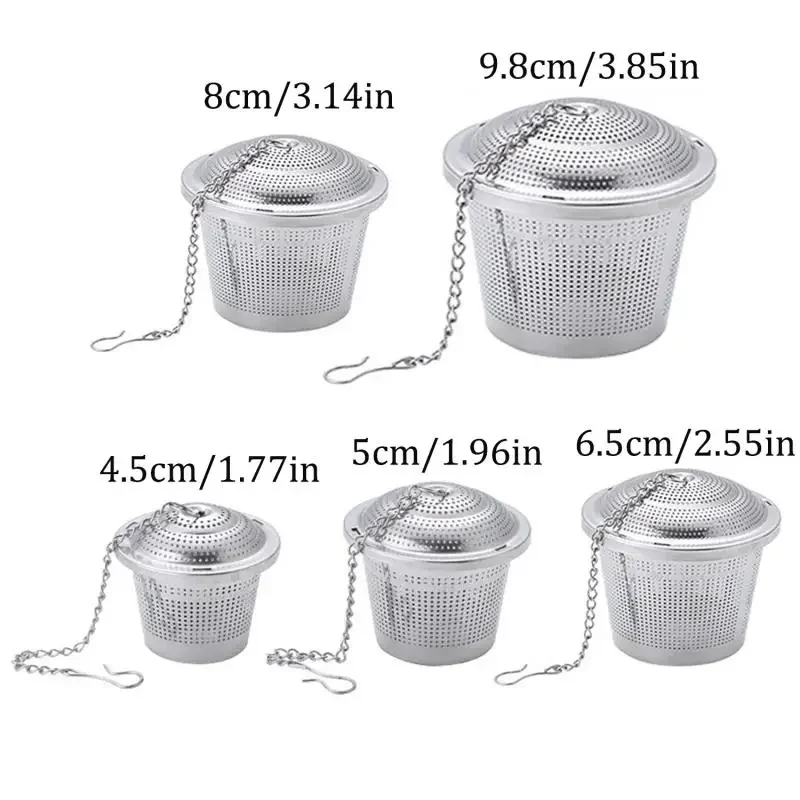 1-2Pcs Stainlesss Steel Tea Spice Strainer Seasoning Ball Mesh Herbal Ball Teakettle Locking Tea Filter Reusable