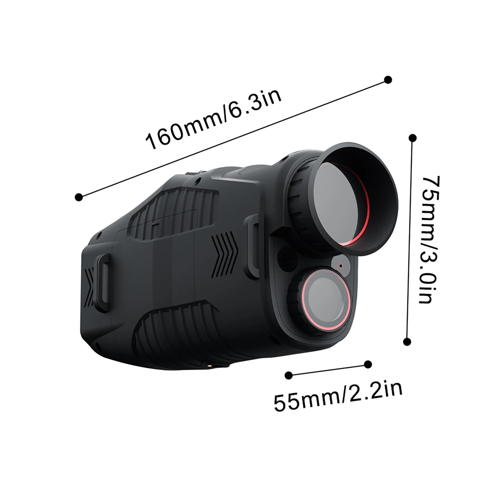 جهاز رؤية ليلية أحادي العين محمول 2.5K، تكبير رقمي 10x، رؤية شاملة في الظلام 0.5-800 متر للصيد ورحلات القوارب في الهواء الطلق