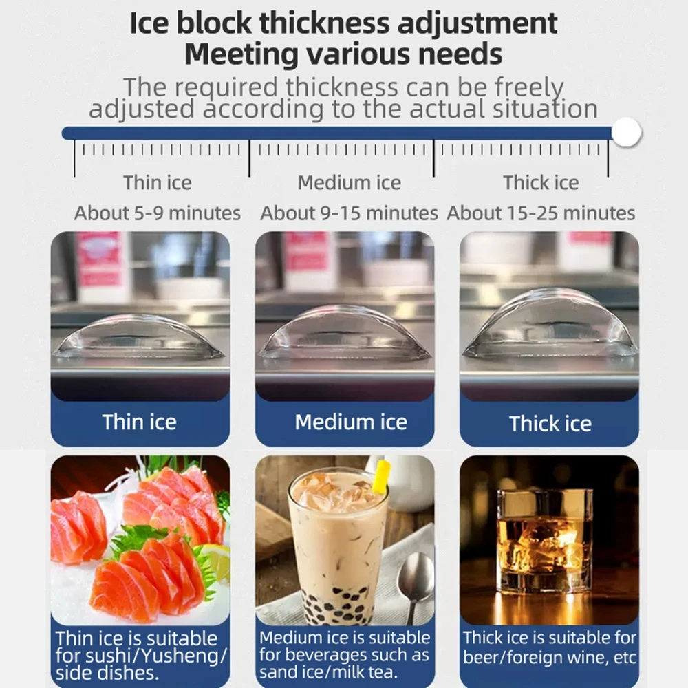 Automatic Ice Cube Maker Double Head Large Capacity Ice Making Machine for Milk Tea Shop