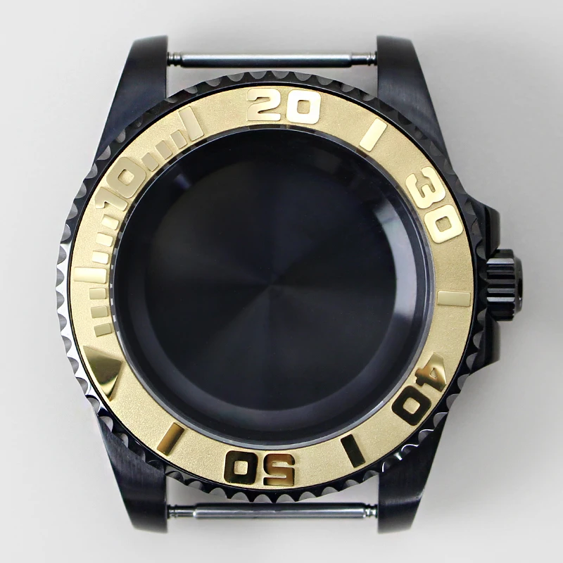 40mm 200M Diving Case For NH35 NH36 NH34 8215 2824 PT5000 Movement For Black Yacht Design Style Watch Case Sapphire Glass Parts