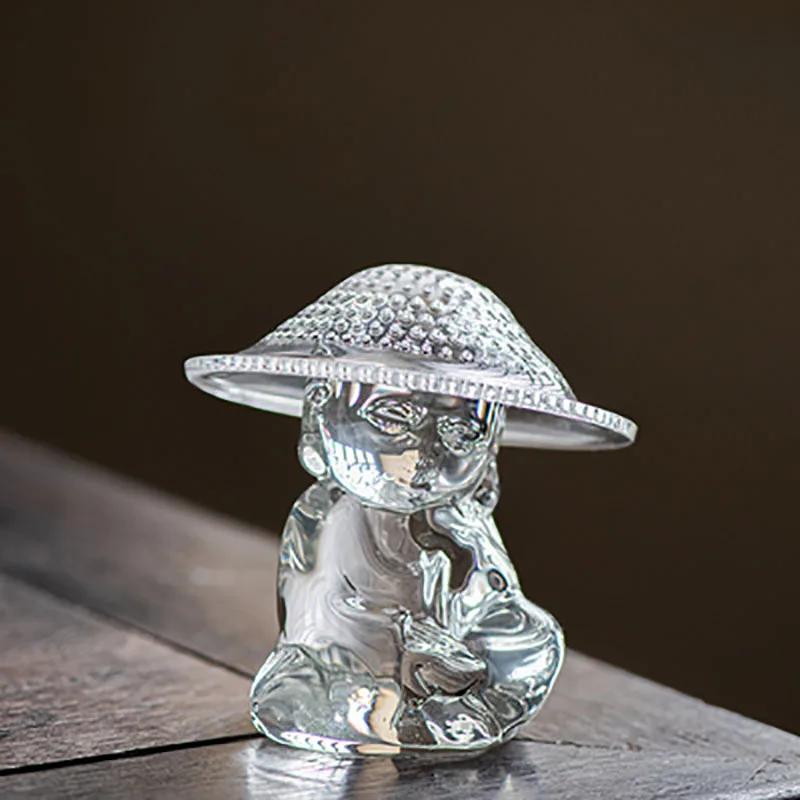 Crystal glass creative little monk tea filter tea strainer tea filter home Kung Fu tea set accessories