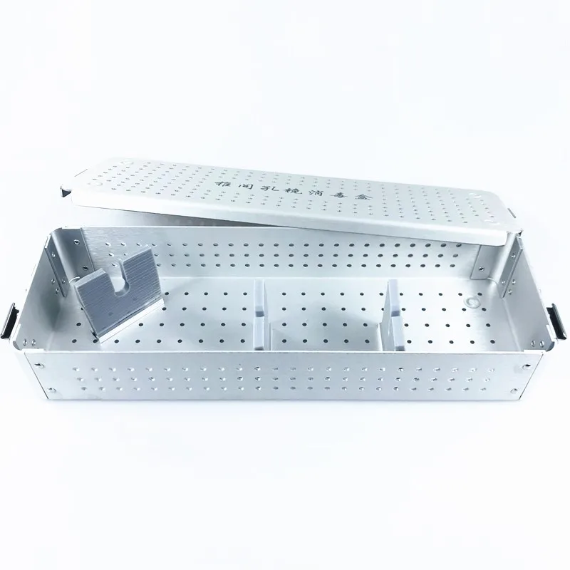 

Dental Sterilization Tray Case Disinfection Box Aluminium Alloy Box for Intervertebral Endoscopy Cassette