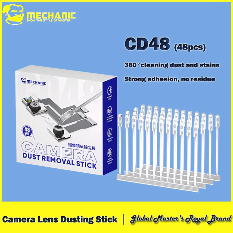 【MECCANICO】 CD48 Bastone per spolverare l'obiettivo della fotocamera Bastone sintetico in resina Rimozione delle impronte digitali della polvere per la pulizia portatile dello schermo dell'obiettivo del telefono