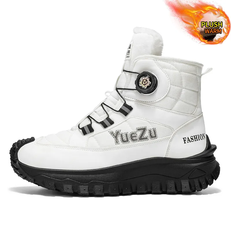 Big Size Winter Snowboots voor heren Hoge fleece gevoerde warme katoenen schoenen Antislip Duurzame waterdichte wandelschoenen voor buiten