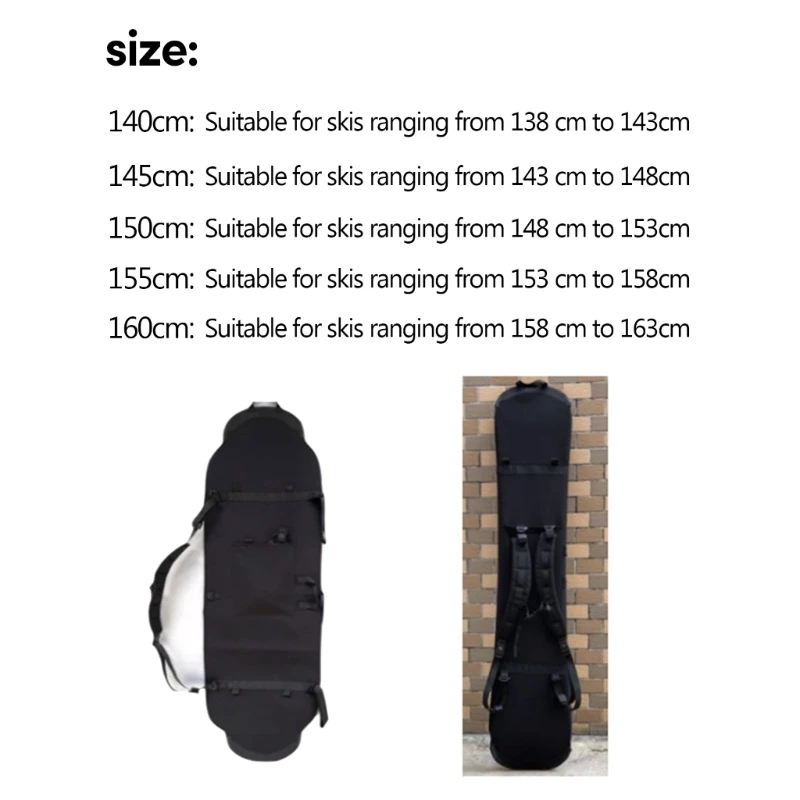 Ski Snowboard Bag Scratch-Resistant Backpack  Monoboard Plate Protective Case Skiing Snowboarding Snowboards Skis Carry Bag