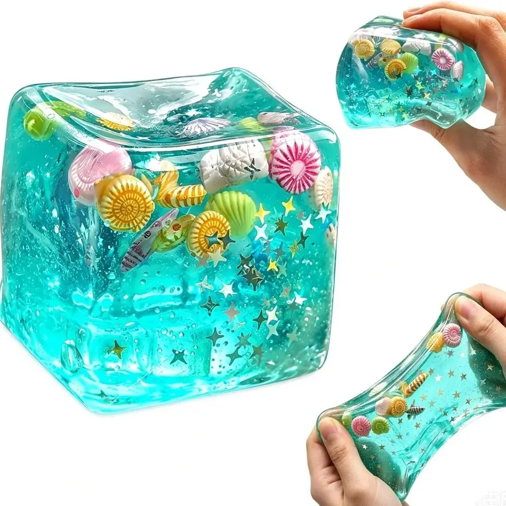 Squishy Ocean Blocks Stress Balls Autism Sensory Toys Stress Anxiety Relief Fidget Toys Maltose Water Ball Adults Gifts Bulk