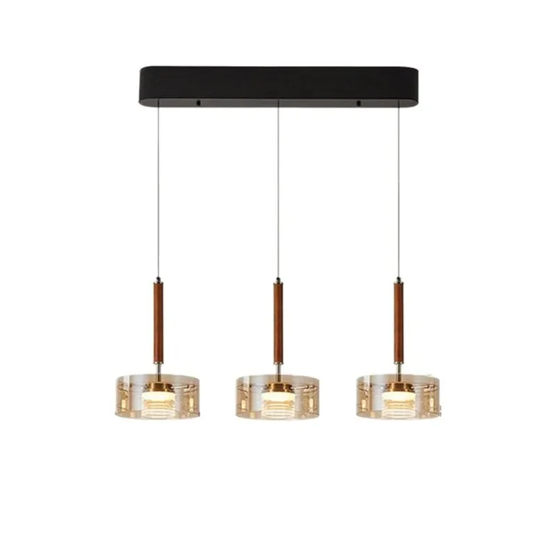 Medieval restaurant chandelier, can lift simple modern high-end sense, dining table island table lamp three heads,