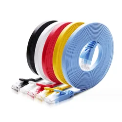 0.2m 0.5m 1m 2M 3m 5m 10m 15m 20m 30m kabel CAT6 Płaski kabel sieciowy UTP Ethernet RJ45 Patch LAN kabel czarny biały