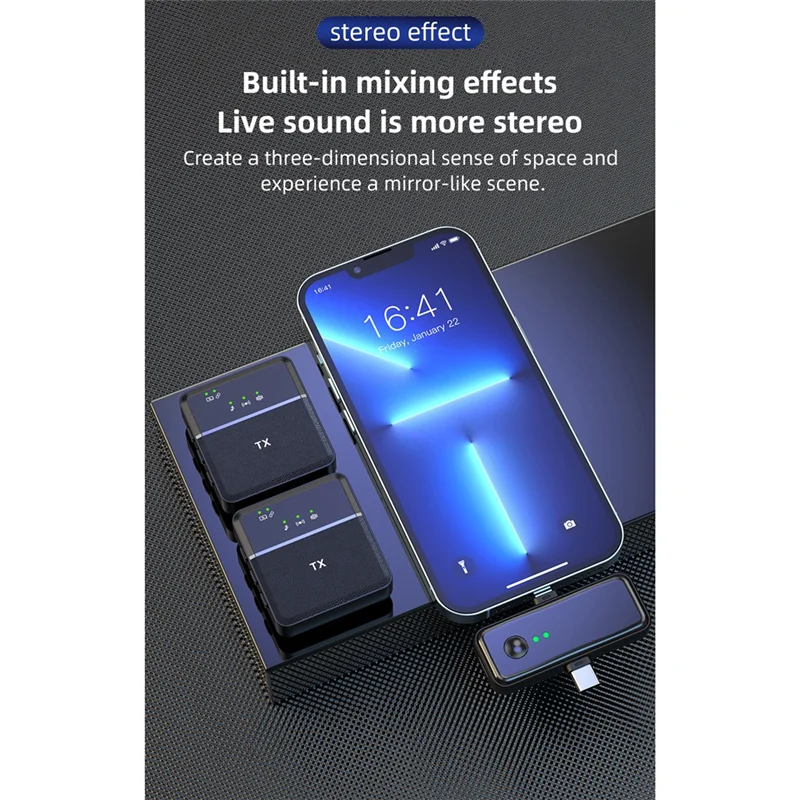 B02B-SX31 Wireless Lavalier Microphone for Camera Interview Live Recording for Phone Computer Sound Cards Voice Recorders