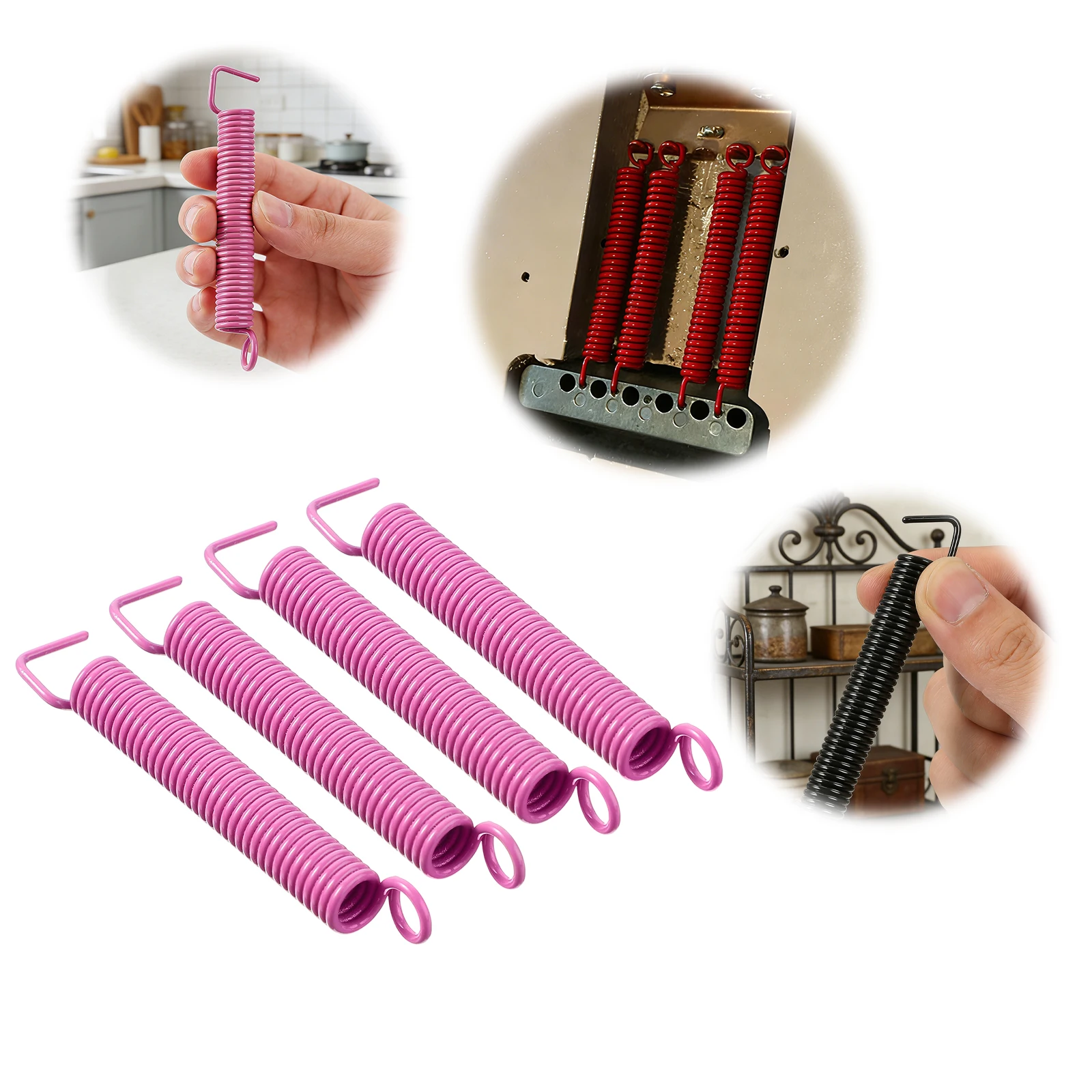 4Pcs Bass Bridge Springs Quiet Tremolo Bridge Tension Spring Carbon Steel Stable Tuning Instruments Accessories Replacement Part