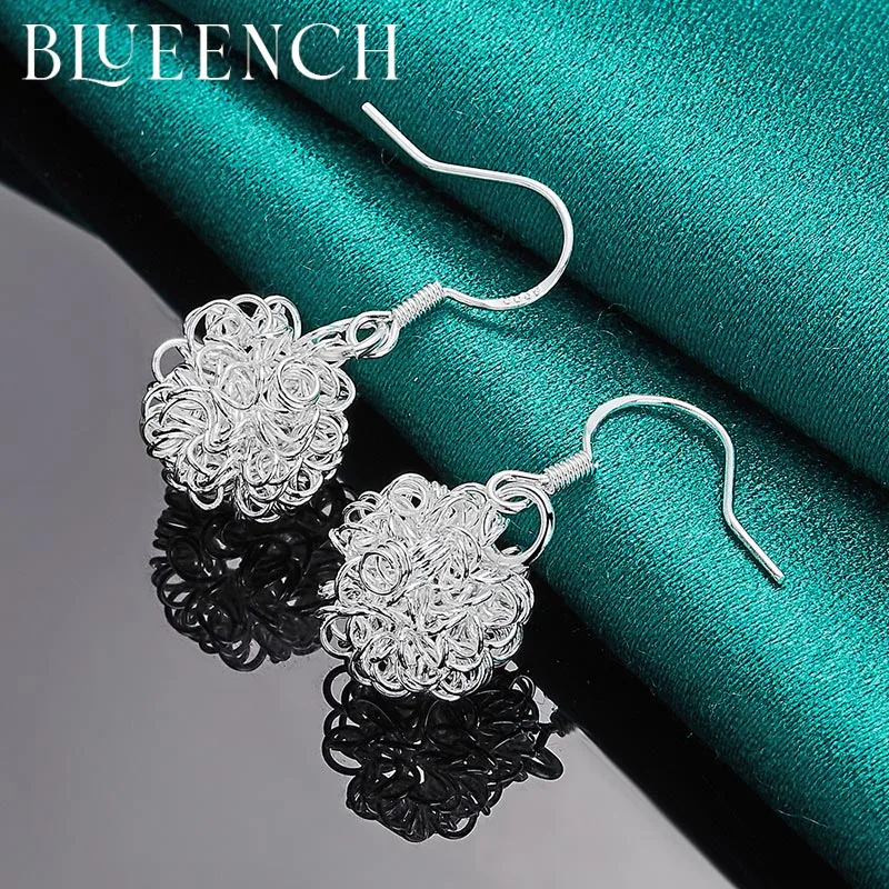 

Blueench 925 Sterling Silver Round Tennis Earrings Pendant Suitable For Ladies Wedding Parties Fashion Charm Jewelry