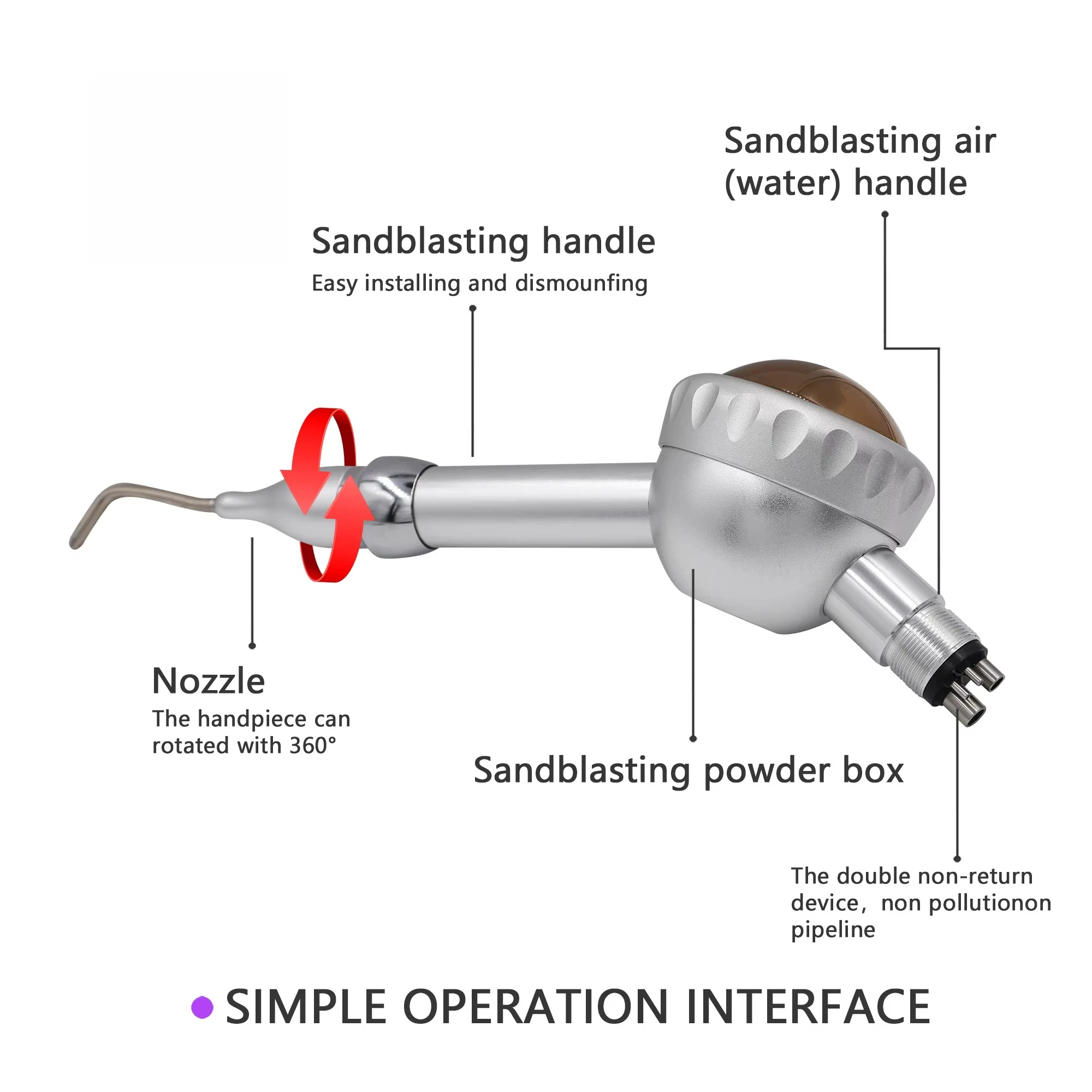 Dental Tool Teeth Polisher air Polishing Unit Prophy Jet  Sandblasting Machine Dental Airflow Sander