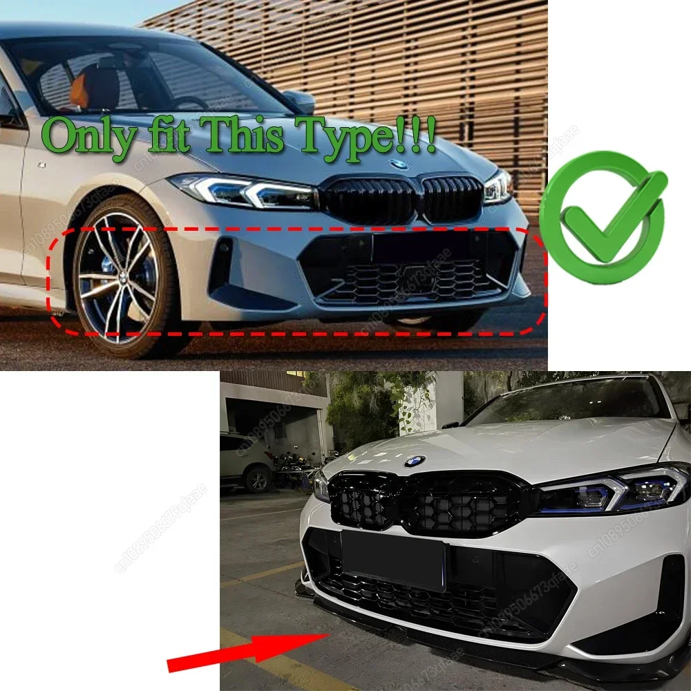 

Накладка-сплиттер на передний бампер для BMW 3 серии G20 G21 M-Sport 320i 325i 330i 320d M340i LCI 2022-2025+ (элементы обвеса)