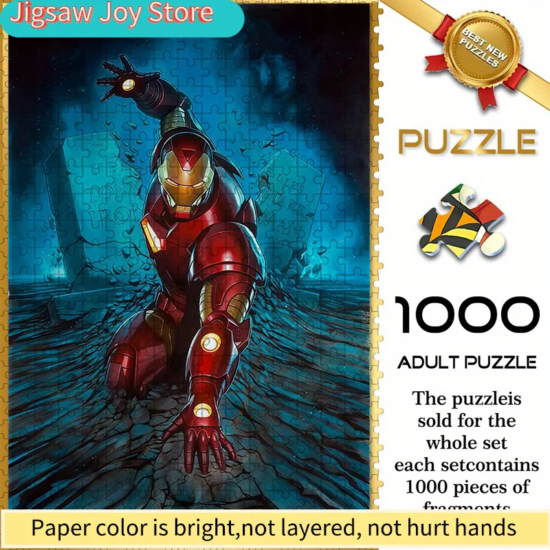 

Marvel Iron for Man Themed Seamless Jigsaw Puzzle W1.6-1, Featuring Iron for Man's Armor with a Shattered Tombstone to Create