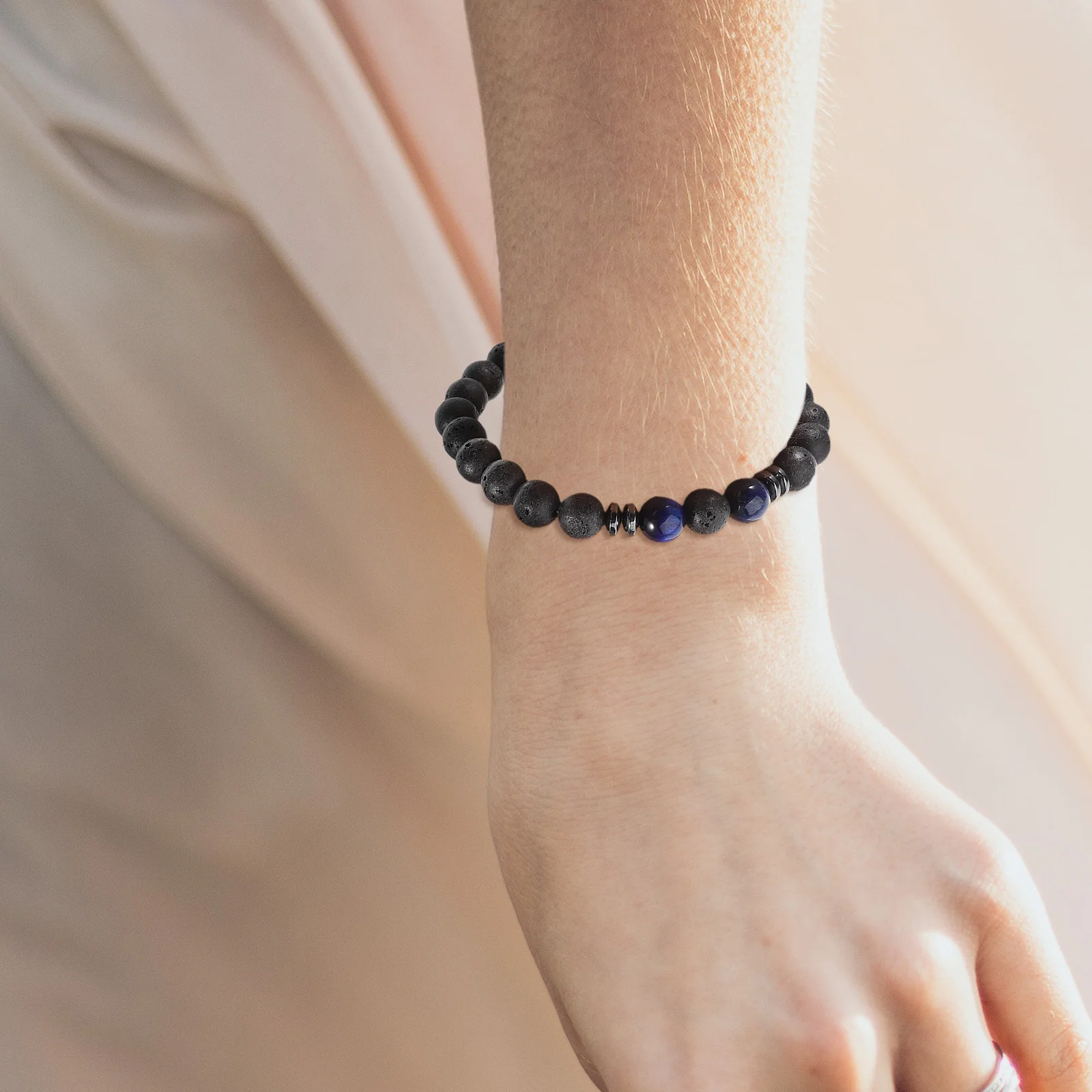 

4 Pcs Natural Stone Bracelet Beaded Bracelets Calming Couple s Wrap Elastic Rope Wristlet