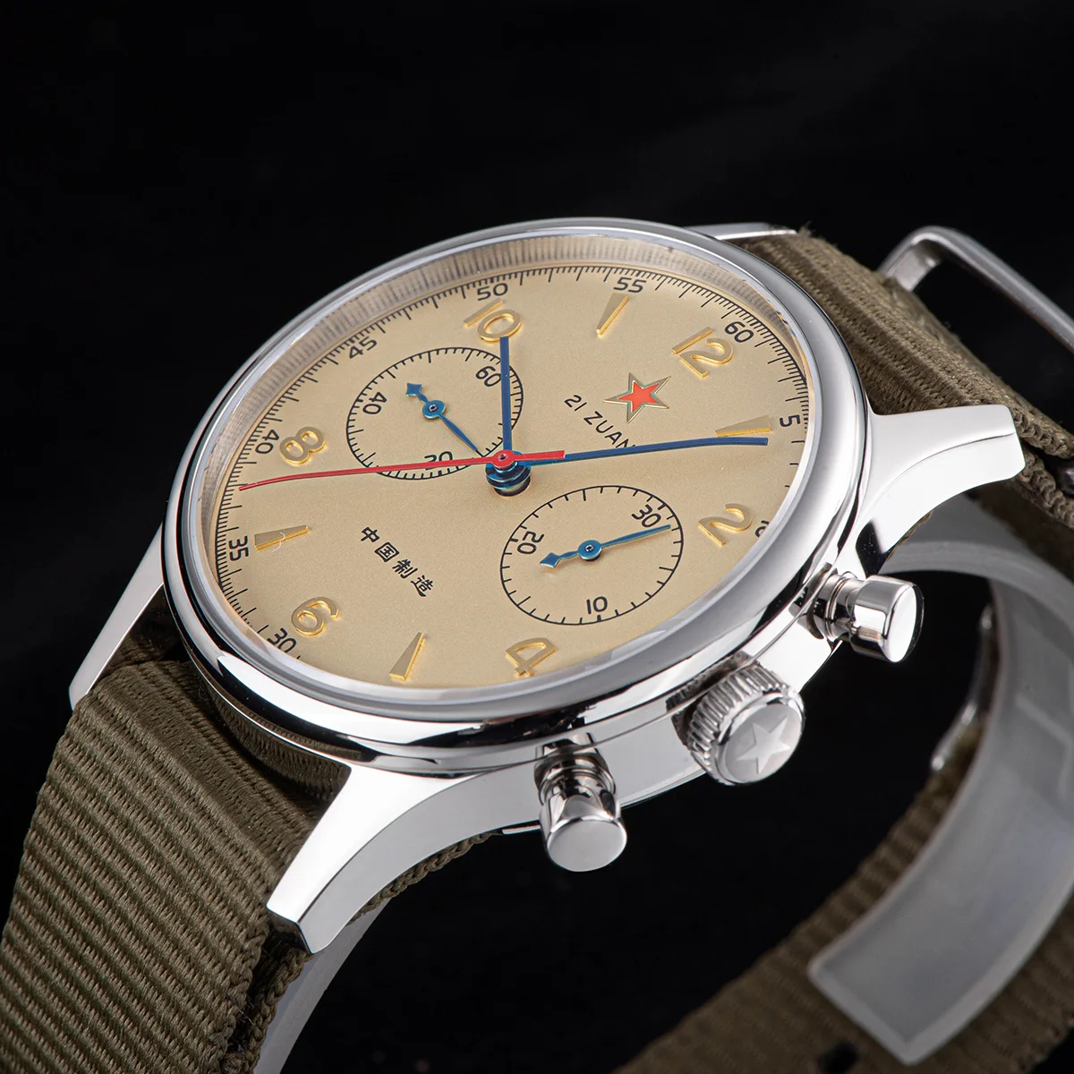 Imagem -02 - Air Force 1963 Polit Chronograph Ver Seagu Relógio de Pulso St1901 Mecânica 38 mm Acylic Reloj Homber Relógios Antigos