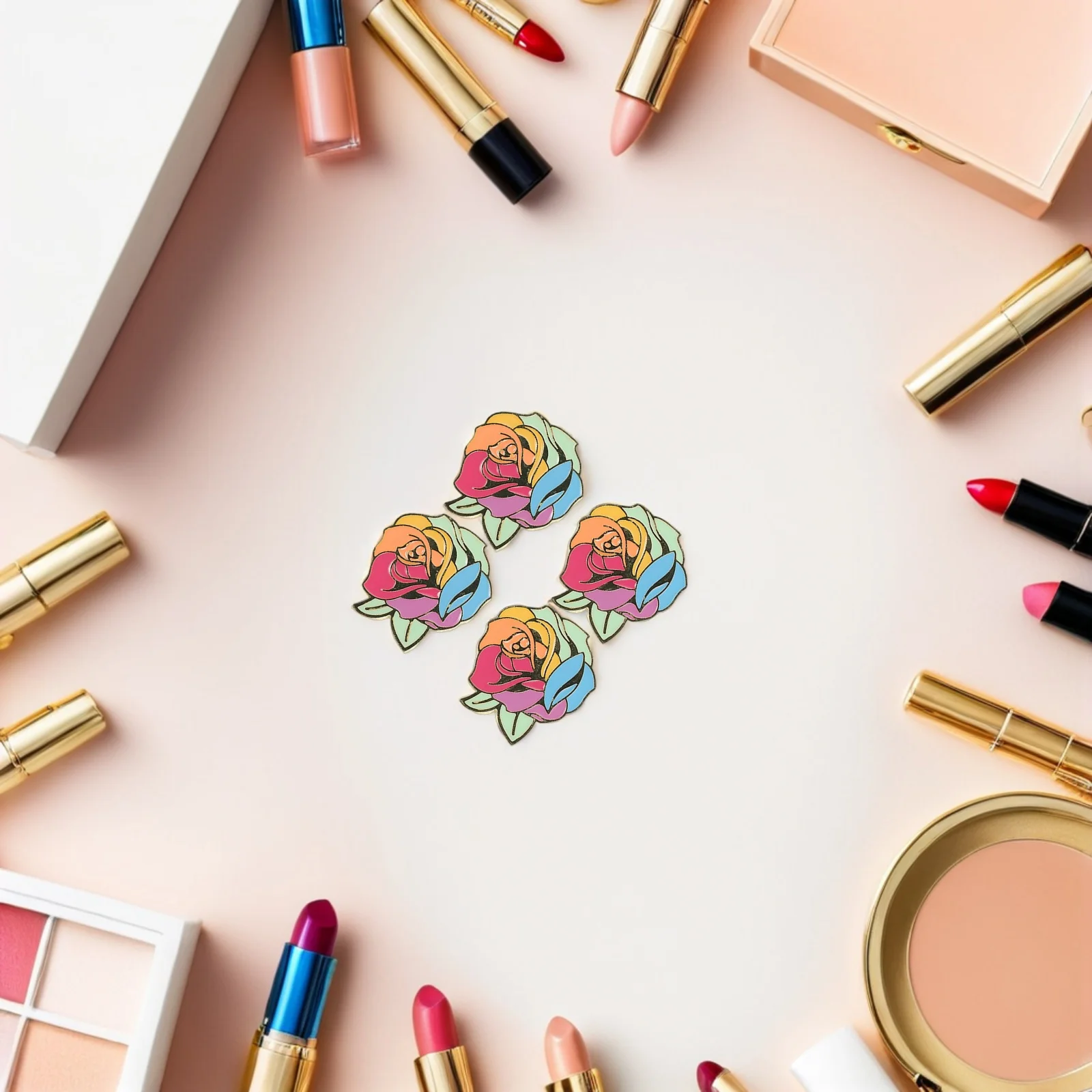 

10Pcs Metal Rose Flower Brooch Pin Lapel Enamel Badge Fashion Jewelry Present for Women Clothes Brooch Lapel Pin