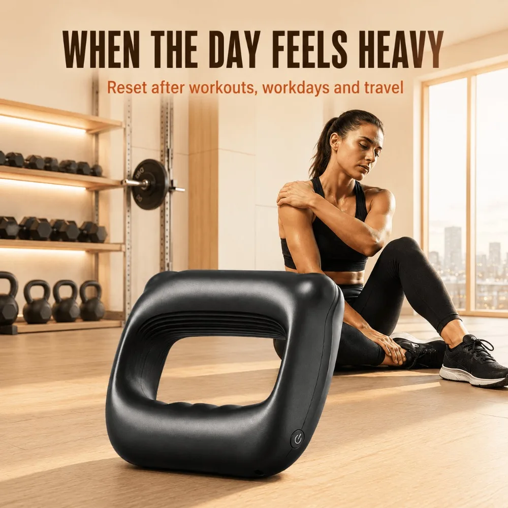 Handheld Fascia Ring Massager,Type C Rechargeable Percussion Body Massager,3 Speed Vibration Massager for Back Waist Leg Neck