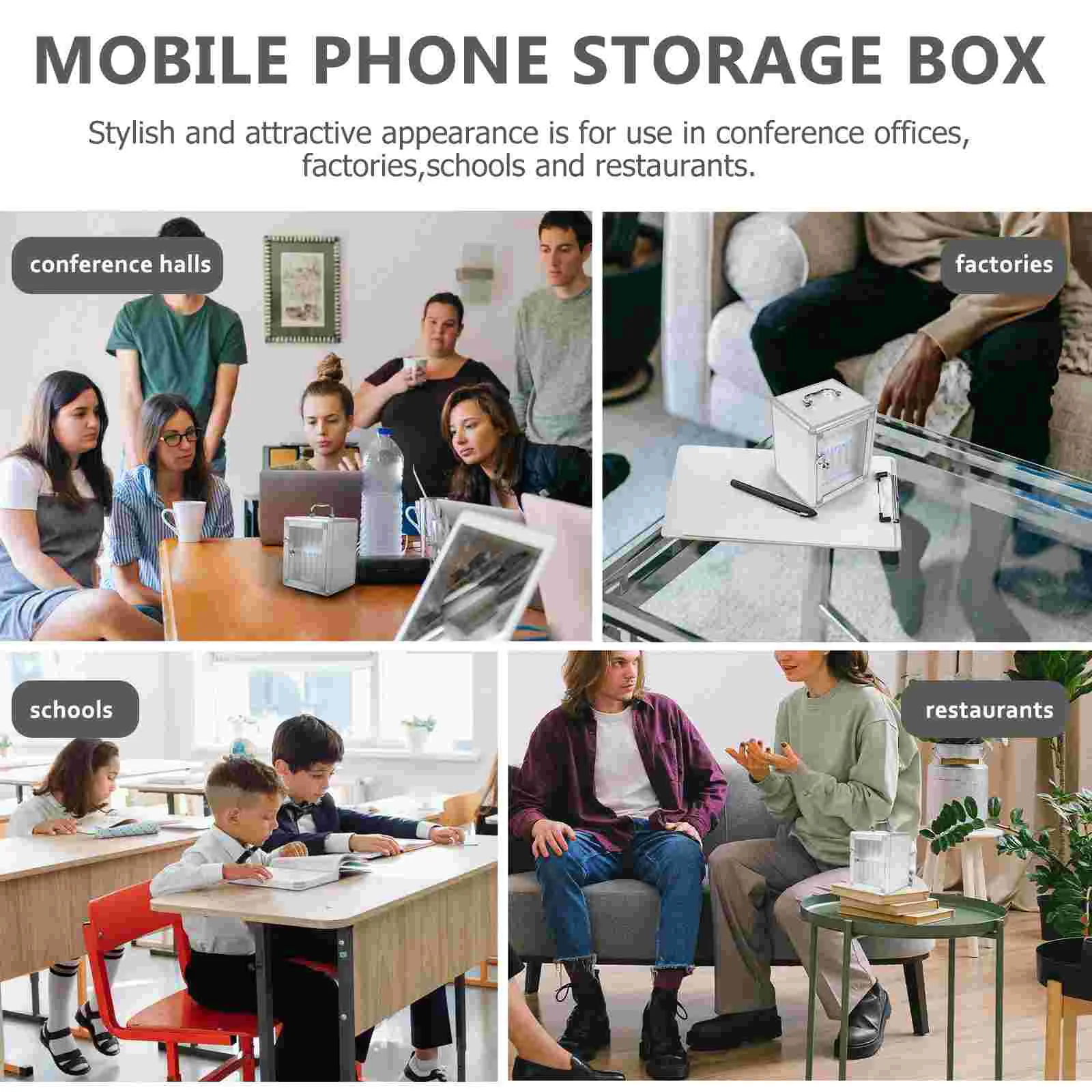 Phone Mobile Safe Tablet Holder Telephone Booth Office Wall- Mounted Cell Phones Storage Cabinet