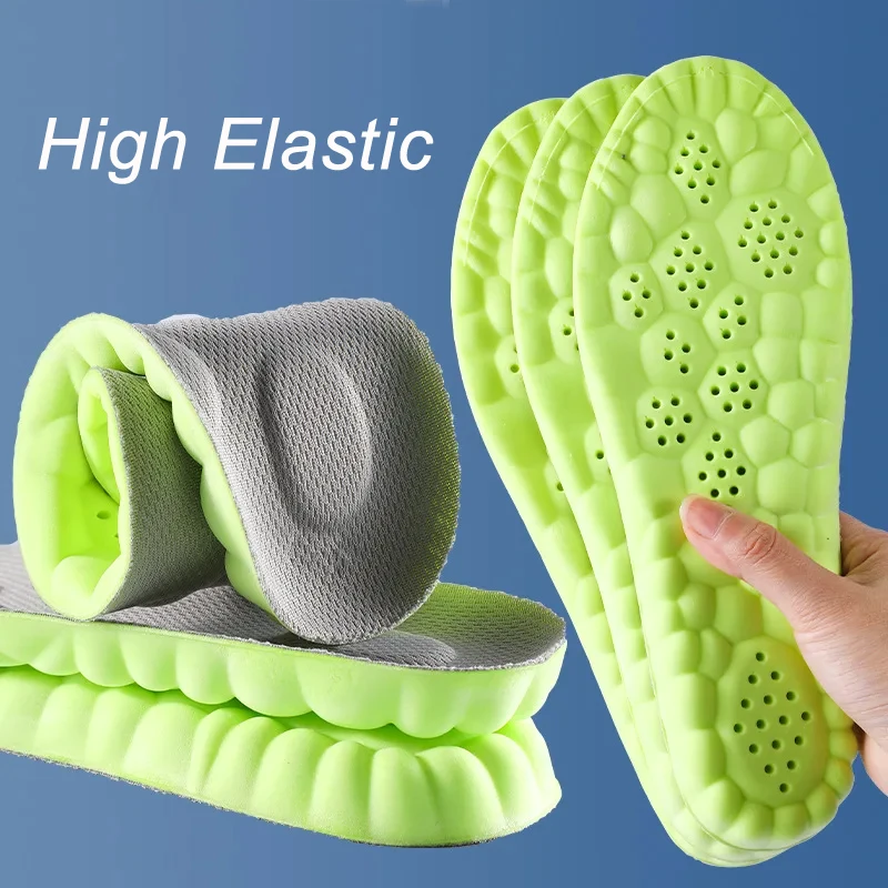 

4D Massage Sports Insoles For Men Women High Elastic Shock Absorption Super Soft Insole Running Shoe Inserts Soles Arch Support