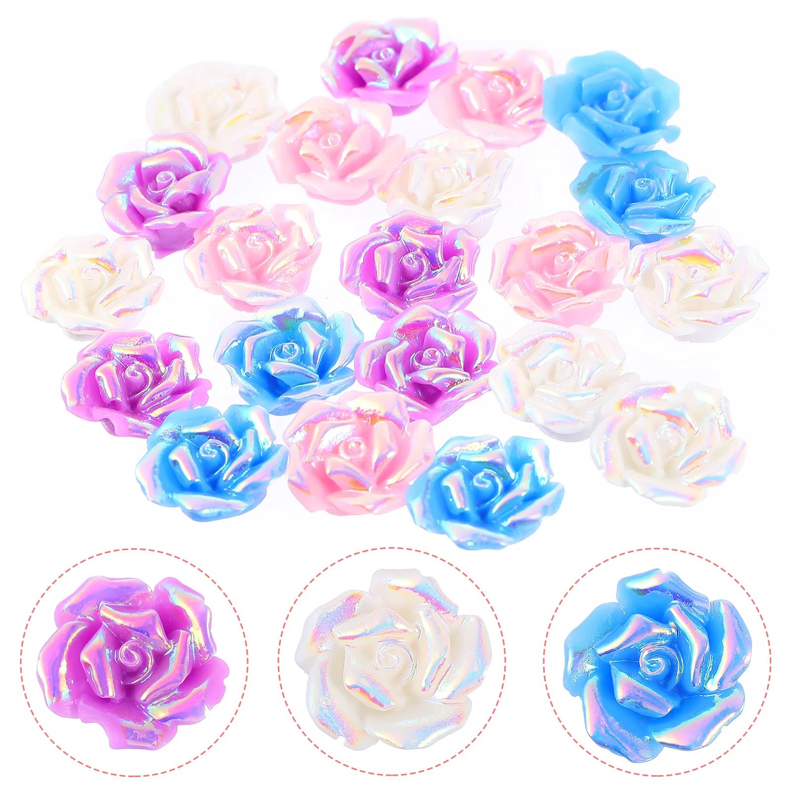 20 Stück Mini-Rosen-Blumen-Zubehör, Kunstharz, Basteldekor, Handyhülle, Verzierungen, DIY-Schmuck, Dekor für Damen und Herren, Schreibwaren