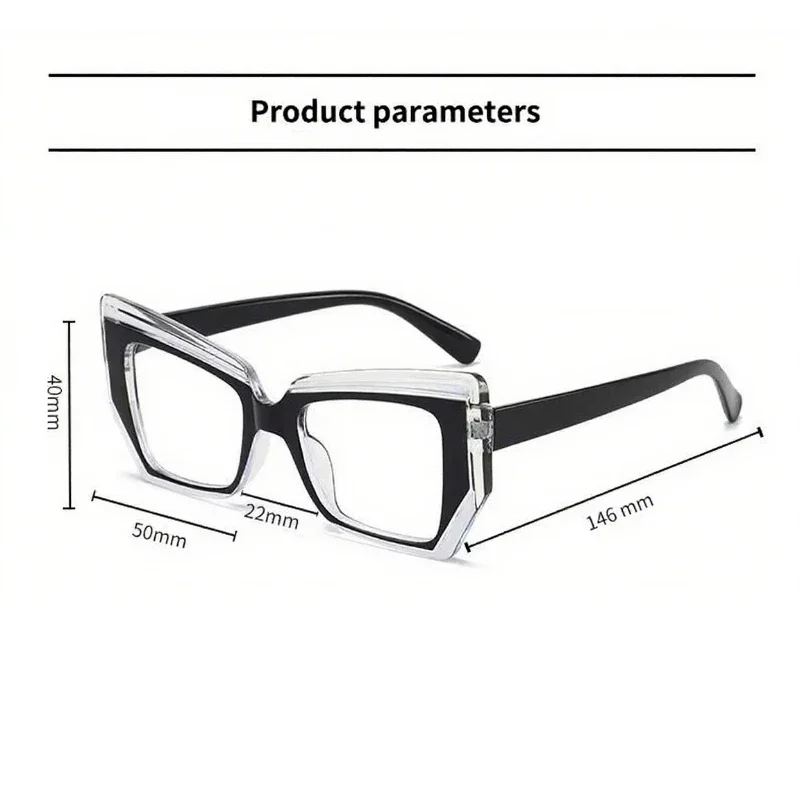 Modische Cat-Eye-Photochrome Myopie-Brille, künstlerisch, großer Rahmen, beliebte vielseitige Damen- und Herren-HD-Kurzsichtbrille, 0 bis -4,0 – Detail 7