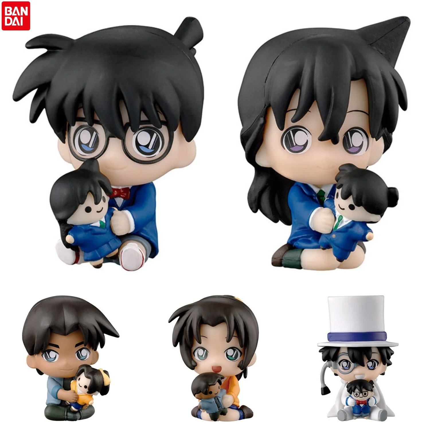 En Stock, nuevo estuche Bandai cerrado para sentarse y sujetar bebés, figura de Pose Kaito Kid Ran Mouri Heiji Hattori Kazuha Toyama Mini muñeca