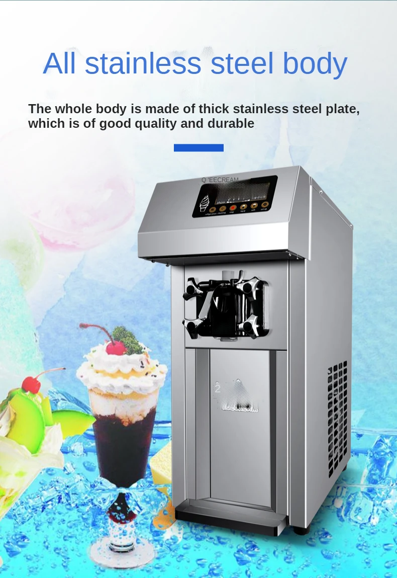 

12L/H Commercial Single Head Electric Desktop Small Soft Serve Ice Cream Machine Ice Cream Maker With Forecooling Preservation