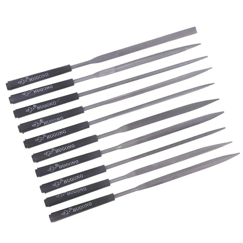 10 pz/set Set di lime ad ago in metallo Raspa per legno Lucidatura dei metalli Strumenti di file a mano Raspa in acciaio Classificazione dell'ago