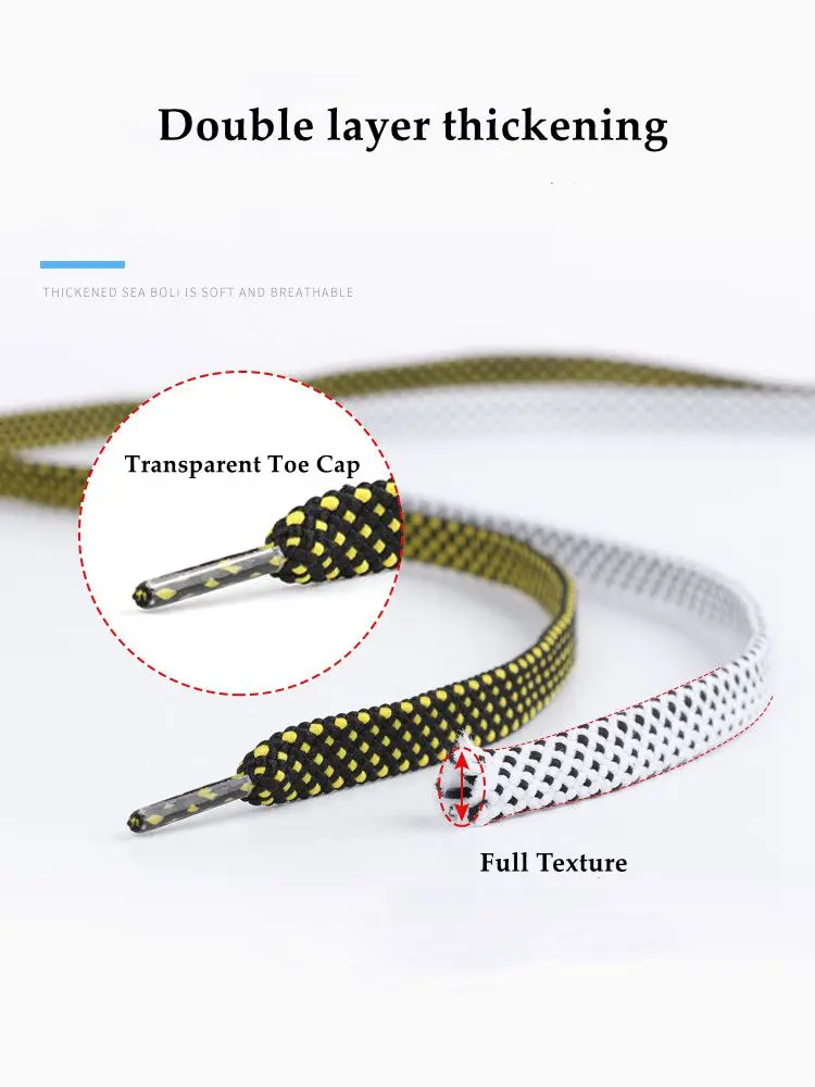 1Pair Flat Twocolor Shoelaces for Sneakers Polyester Checkered Double Layer Hollow Laces for Shoes AF1/AJ Sports Tennis Shoelace