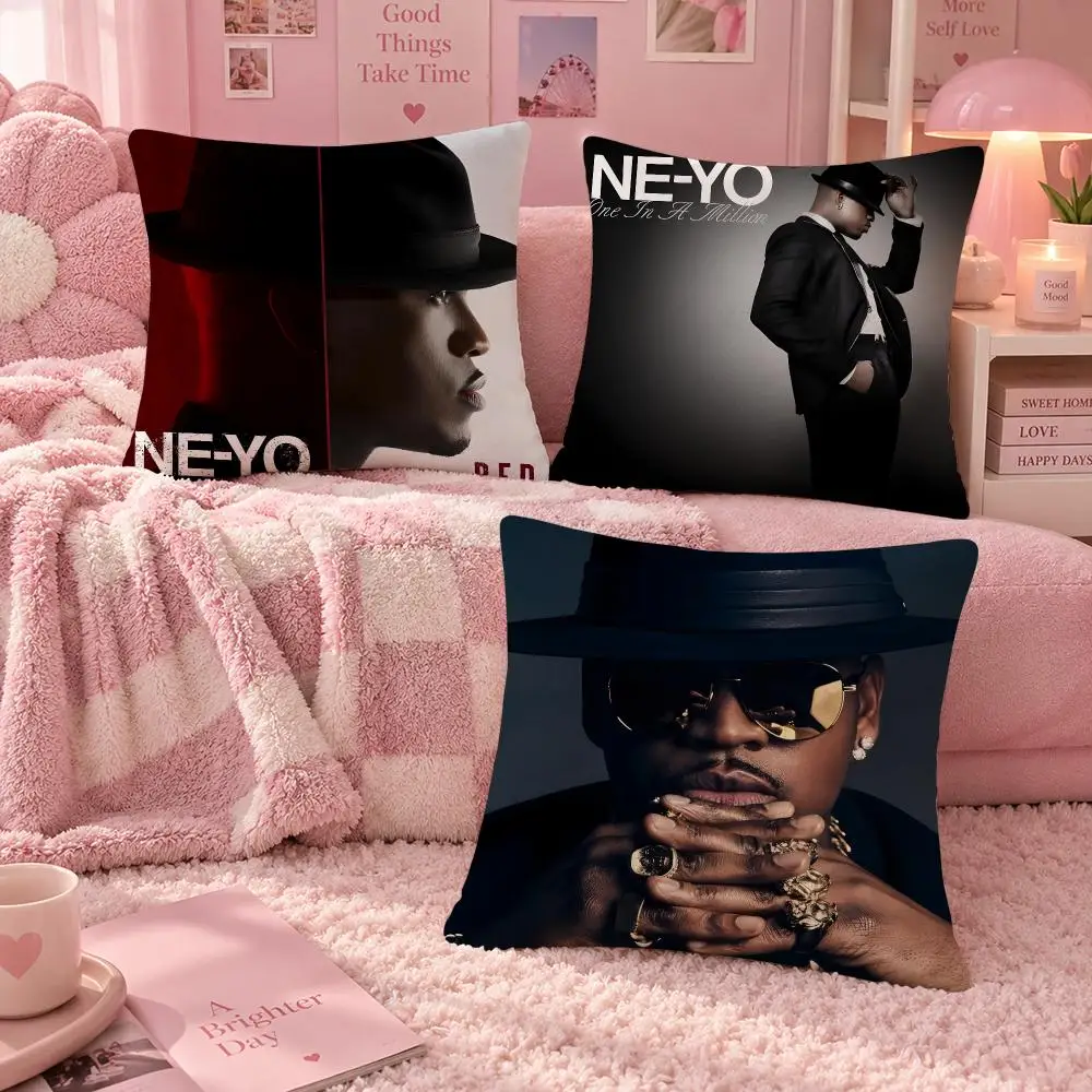 Singer RnB Pop Ne-Yo Cushion Cover Soft Throw Pillow Cover Washable Plush Cushion Case for Sofa Bed Living Room