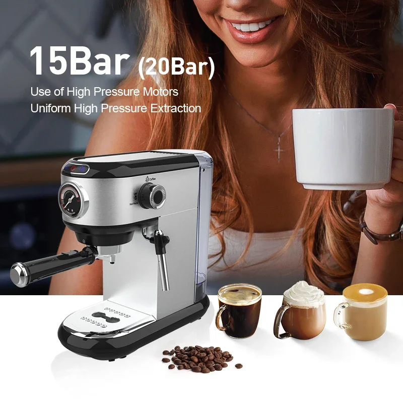 In 1 15 Bar Electric Espresso Coffee Maker Manual Italian Espresso Machine Maker