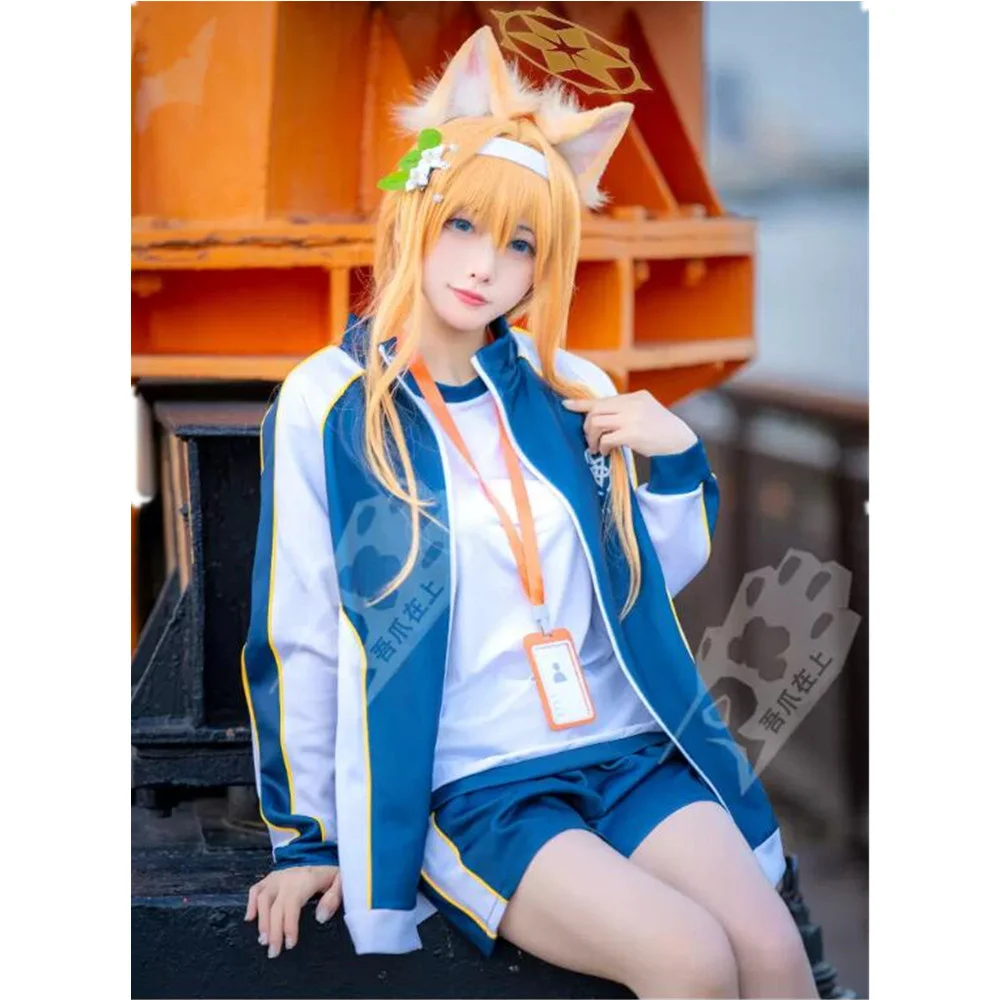 Cosplay Traje de Hanako Azul Arquivo, Ichi Mari Hanekawa Hasumi Urawa Uniforme, Halloween Casaco e Manto, Vestido de Natal, W4046