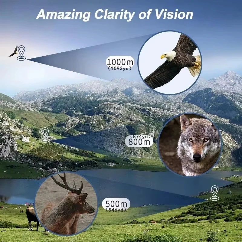 Portable 10-300×40 Monocular Telescope, Support Mobile Phone Connection for Outdoor Bird Watching Hunting