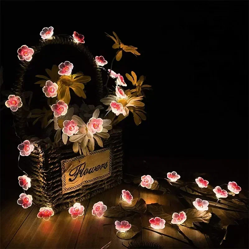 

3M Cherry Blossom Lights - 30LED Pink Flower String, Battery Fairy Lights for Outdoor Christmas Garden Party Garland