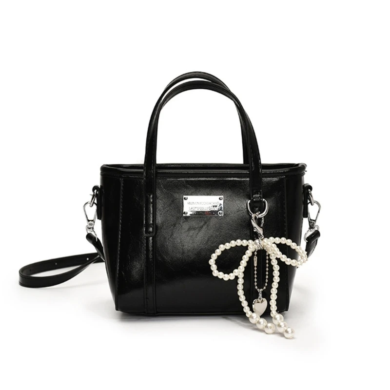 

Fashionable Shoulder Bag With Decorative Charm PU Leather Handbag Crossbody Bag