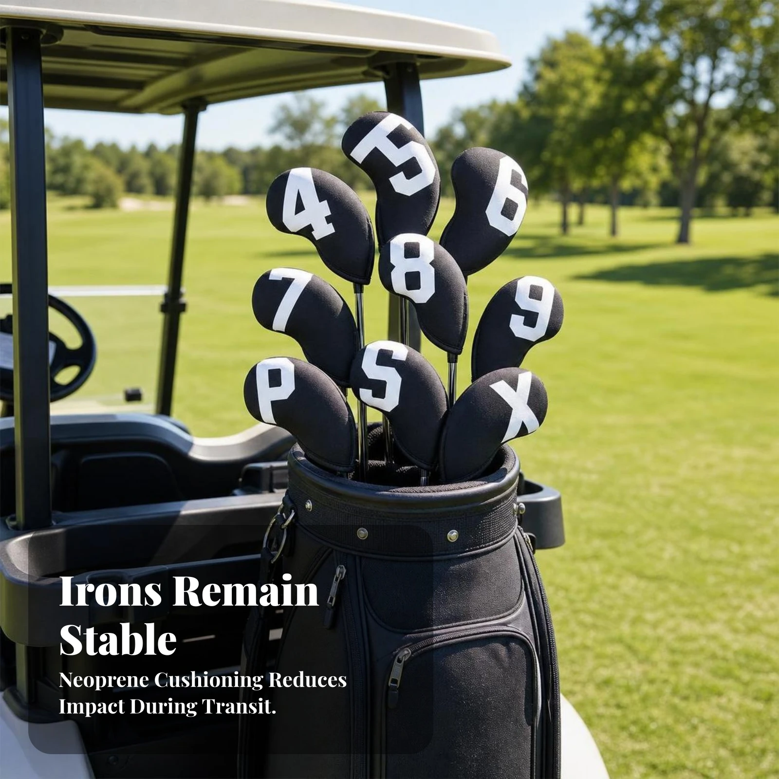 10 Pieces Golf Iron Head Covers Long-Lasting Iron Headcovers with Printed Numbers Golf Club Covers Scratch-Resistant Sturdy