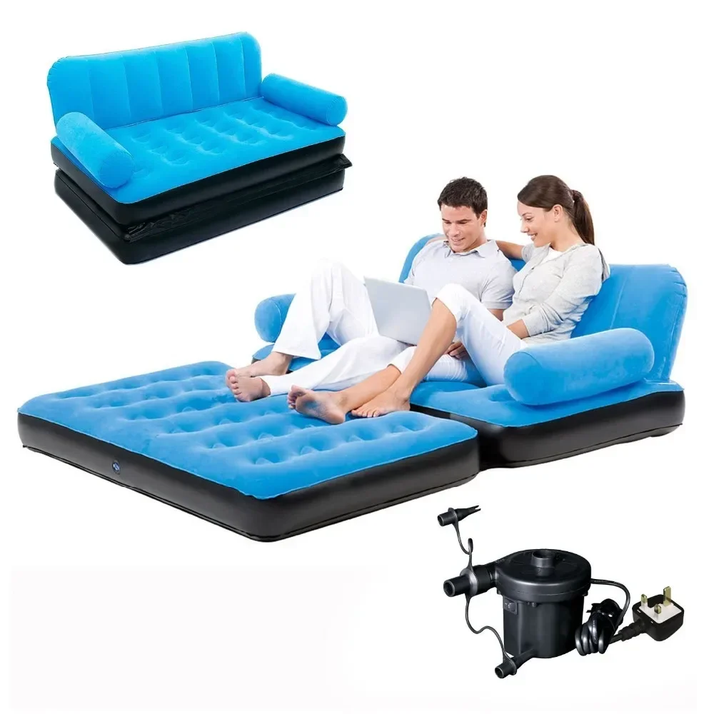 

Floding sofa chair inflatable flocked sofa 2 seater bed bedroom Multi-style double casual sofa