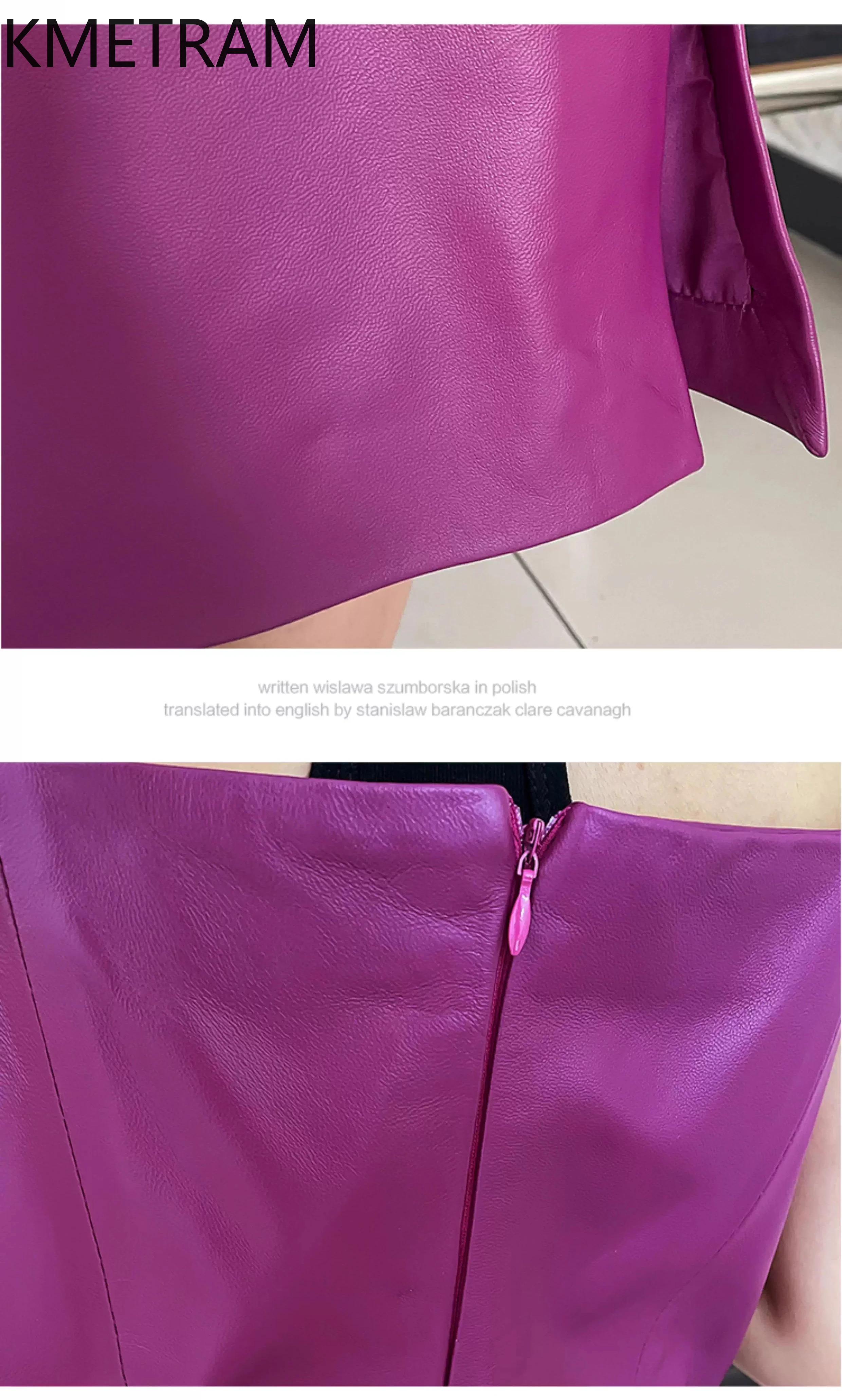 فستان نسائي من جلد الغنم بطبقة علوية 100% فساتين نسائية فاخرة متوسطة الطول من الجلد الطبيعي جديد في ملابس خارجية ملابس خريف 2025 للسيدات Овquina