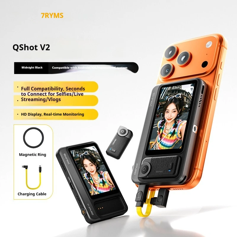 【極美品2台セット❣️】7RYMS Qshot V2 Pro ブラック 7RYMS QShot V2/V2 Pro 磁気自撮りライブストリーミング Vlog 3.1