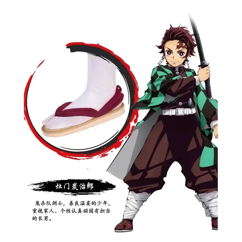 Zapatos de Cosplay de Anime Multicolor talla europea Nezuko Tanjiro Zenitsu Kanroji Mitsuri chanclas Kimono Kimetsu No Yaiba zapatos de Cosplay