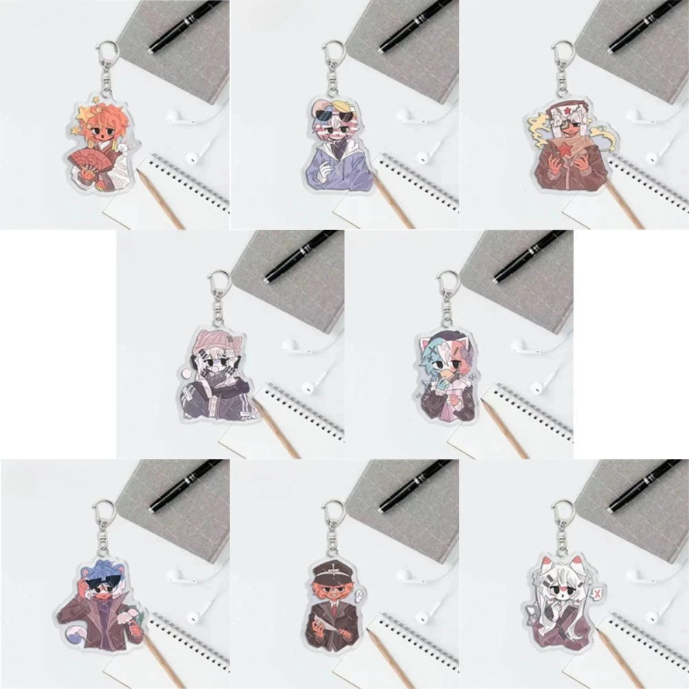 Cartoon Anime Countryhumans Keychain Double Sided Acrylic Figure Bag Pendant Keyrings Jewelry Accessories Fans Collection Gift